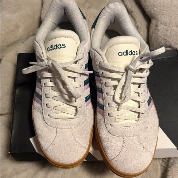 Adidas Women's Sneakers - Cream, Pink, and Green - Picture 3 of 3